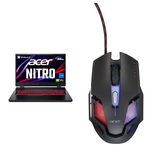 Acer Nitro 5 AN517-55-72R4 Gaming Laptop | i7-12700H | NVIDIA RTX 3050 Ti | 17.3-inch 144Hz | 16GB | 1TB SSD Nitro Gaming Mouse III: 6D Optical Gaming Mouse with High 125MHz Polling Rate