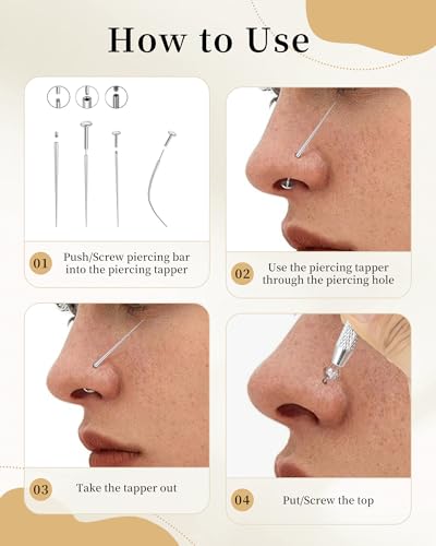 Piercing Taper Ball Grabber Tool for Changing Jewelry -Flat Back Earrings Applicator Tool,Body Piercing Kit for Ear Nose Lip4