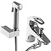 Produktbild PaulGurkes Bidetarmatur Aufputz Intimdusche Bidetbrause Spraybrause Chrom Einhandmischer Hygienedusche Bidetschlauch 1,2m Brauseschlauch 120cm eckige Brausehalterung Wandhalterung Bidet 2-Wege