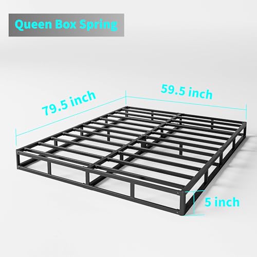 Hueiis SBS5 Queen Box Spring 5 Inch High Profile Strong Metal Frame Mattress Foundation thumb #1