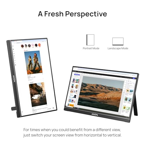Image of ARZOPA 17.3 inch Portable Monitor, 1080P FHD 103% sRGB IPS Gaming Monitor Laptop Monitor with Built-in Kickstand HDMI USB C External Screen for PC Mac Phone Xbox PS5 - A1M