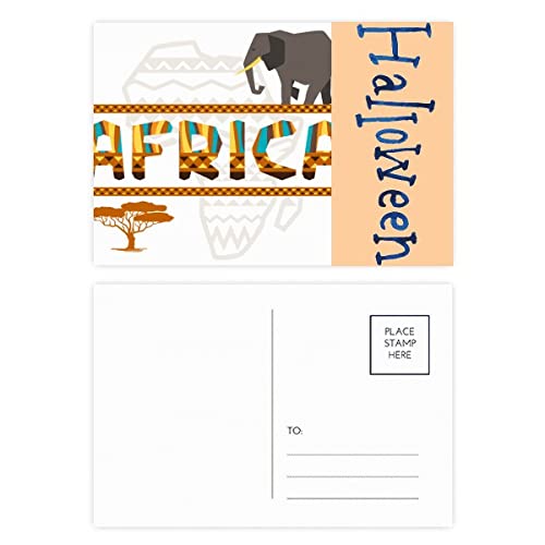 Cartes postales Afrique éléphant savane, le lot de 20 à offrir pour Halloween