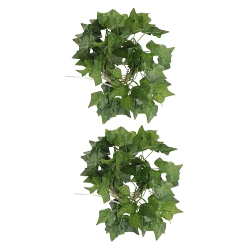 OFFSCH 2 Pz Lampada a foglia rampicante stringa luci led arredamento a LED ghirlanda di eucalipto fogliame finto luci di vite venni falso pianta rampicante con luci luce della stanza pvc