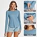 baleaf Women Sun Shirts UPF 50+ SPF UV Protection Rash Guard Long Sleeve Running Workout Athletic Tops Lightweight Soft Quick Dry Hiking Clothing Outdoor Heather Blue S