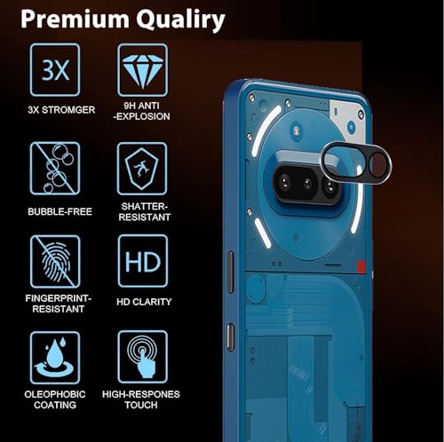 Image of Xmon Back Camera Lens Protector for Nothing Phone 3A (1 Pack) Premium Camera Glass Protector Guard, Anti-Scratch, Ultra-Clear, Easy Installation