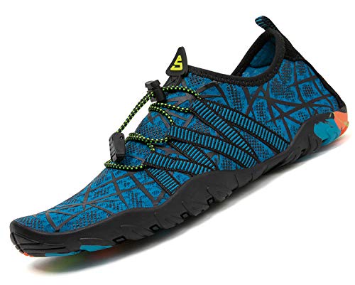 PASTAZA Zapatos de Agua para Buceo Snorkel Surf Piscina Playa Calzado de Natación Escarpines para Hombre Mujer,Azul,45 EU