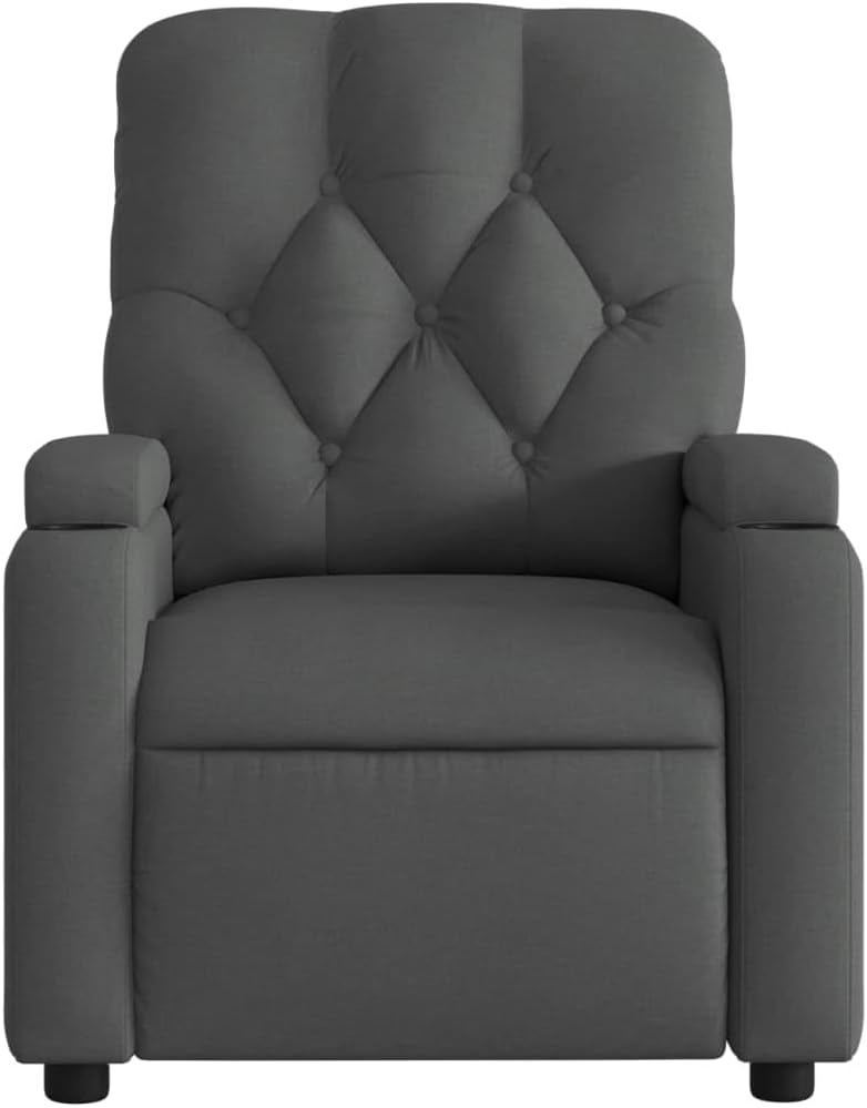 vidaXL Massage Recliner Chair Dark Grey Fabric