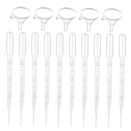 VILLFUL 200pcs Graduated Dropper Graduated Tube Essential Oil Dropper Pipettes Dropper Mini Funnels Medicine Dropper Pacifier Chemistry Dropper Pipettes Mini Pipettes Plastic White