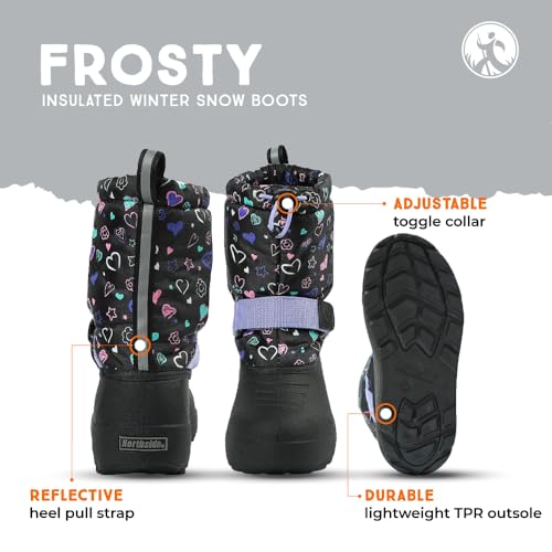 Image of Northside Frosty Insulated Winter Snow Boots for Girls and Boys with Rugged, Water Resistant Nylon Upper, Quick-Drying Lining, Removable EVA Insole, and Durable TPR Outsole