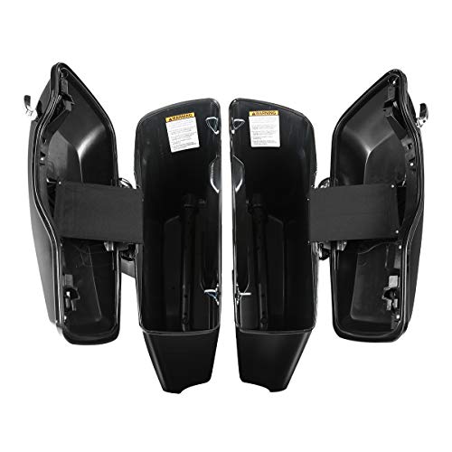 Alforjas duras SLMOTO para motocicleta, alforjas duras estiradas de 4 pulgadas para Harley Touring Street Glide FLT FLHT FLHTCU FLHRC Road King 2014-2023, color negro miniatura 5