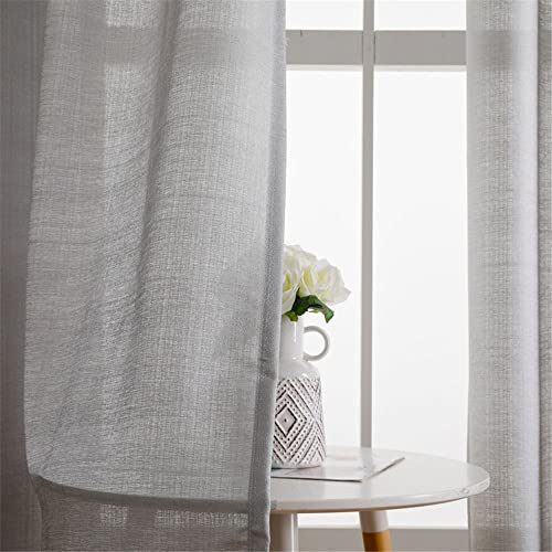 Cortinas transparentes de gasa gris para proteger la intimidad sin perder claridad 7