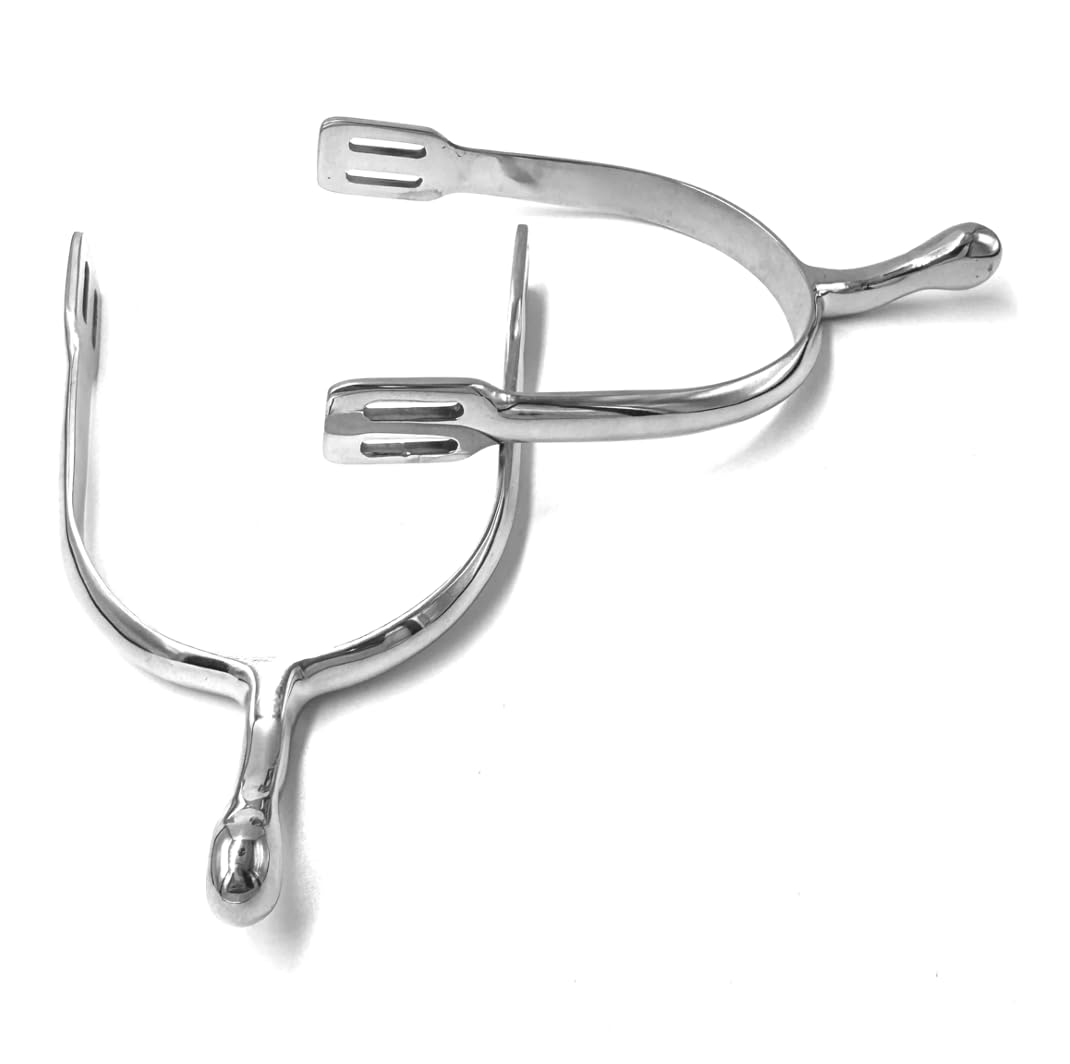 Equine Smile ES1093 Gooseneck Spurs Gooseneck Equestrian Spurs Riding Spurs Track High Quality Stainless Steel (Mens 45mm) - Image 2