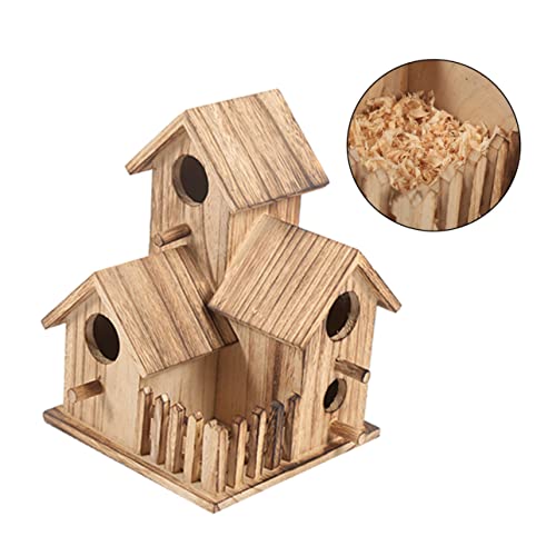 Cabane pour oiseaux de jardin HEMOTON en bois clair de qualité - 3