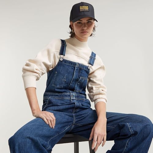 Dungaree G-STAR Straight Leg Zip de mujer en denim negro regular 6