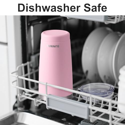 Image of SUNWILL Travel Coffee Tumbler 20 oz, Insulated Mug with Lid, Stainless Steel Cup for Hot and Cold Drinks, Powder Coated Sakura