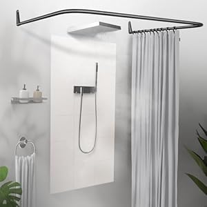 Erica Schwarze Winkelstange Dusche 85x95x85 cm
