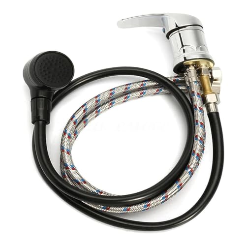 MJFUNTXY Salon Shampoo Bowl Faucet Set, Zinc Alloy Water Faucet with Salon Spray Hose, Hot & Cold Mixer, Shower Shampoo Bowl Replacement Part Set