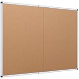 VIZ-PRO Cork Bulletin Board/Foldable Noticeboard, 36 X 24 Inches, Silver Aluminium Frame