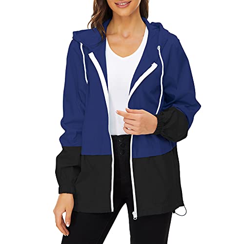 Casaco de chuva feminino leve, impermeável, para uso ao ar livre, com capuz, capa de chuva embalável