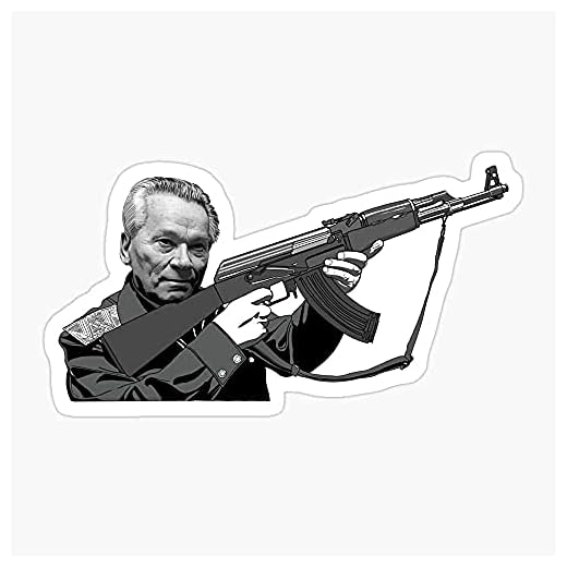 Mikhail Kalashnikov with an Ak 47 Sticker Decal Vinyl - Peel and Stick to Any Smooth Surface