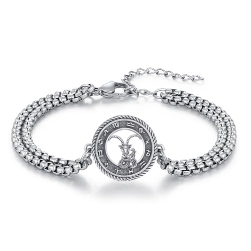 Bracelet Capricorne en argent 925, un bijou astro d'exception serti de cristal