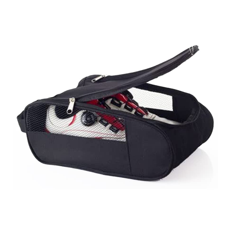 Bolsa de Zapatos de Golf, de Zapatos de Golf para Hombres/Mujeres al Aire Libre con Cremallera Bolsas de Transporte con ventilación de Zapatos Deportivos Bolsa de Zapatos de Viaje (Negro)