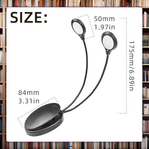 Image of Flylin 8 LED Music Stand Light, Rechargeable Clip on Reading Light with Adjustable Dual Arms and USB Cable, 3 Brightness Levels Eye-Care Book Lamp for Sheet Music /Orchestra /Guitar /Readers /Music Stand