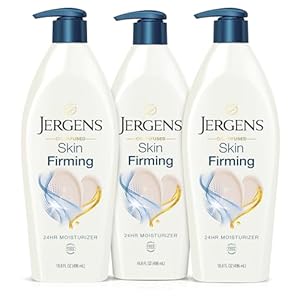 Jergens Skin Firming Body Lotion for Dry to Extra Dry Skin, Skin Tightening Cream with Collagen and Elastin, Dermatologist Tested, Hydralucence Blend Formula, 16.8 Oz, Pack of 3
