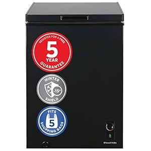 Russell Hobbs RH99CF1001B 99L Freestanding Chest Freezer, Black – 5 Year Guarantee