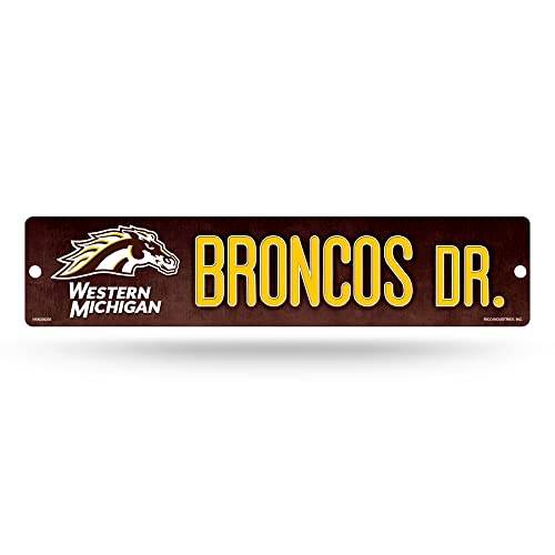 Rico Industries NCAA Western Michigan Broncos Plastic Street Sign Plastic 4" x 16" Street Sign
