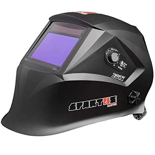 SPARTUS Master 201X Pantalla de soldadura Pantalla de soldadura por arco MMA, TIG, MIG/MAG Rectificado DIN 4/9-13 Filtro automático de clase superior Protección UV/IR Sensores Amplio campo de visión