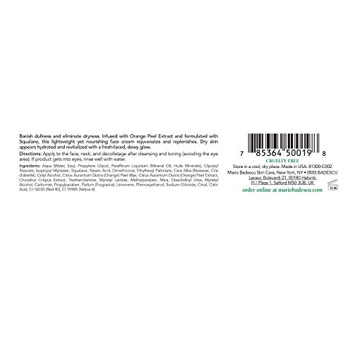 Mario Badescu Orange Protective Face Cream - Radiance-Boosting Face Moisturizer Infused With Orange Peel Extract - Moisturizer Face Cream That Replenishes Skin & Helps Defend Against Dehydration, 1 Oz #TOP1
