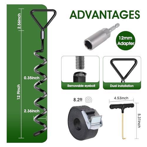 image for Payivsve Trampoline Stakes 4 Pack - Heavy Duty Trampoline Anchors Kit 