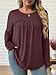 WYNNQUE Womens Plus Size Tops Long Sleeve Shirts Dressy Casual Blouses Flowy Peplum Tunics Loose Fit Fall Clothes Babydoll Crew Neck Basic Tees Winter Fashion 2026 Oversized Work Outfits WineRed 3XL