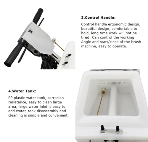 BEILOCKERY 110V Floor Polishing Machine Square Chassis, Multi-functional Floor Polisher Grinding Machine, Heavy Duty Floor Cleaner Polishing Machine Floor Scrubber Buffer