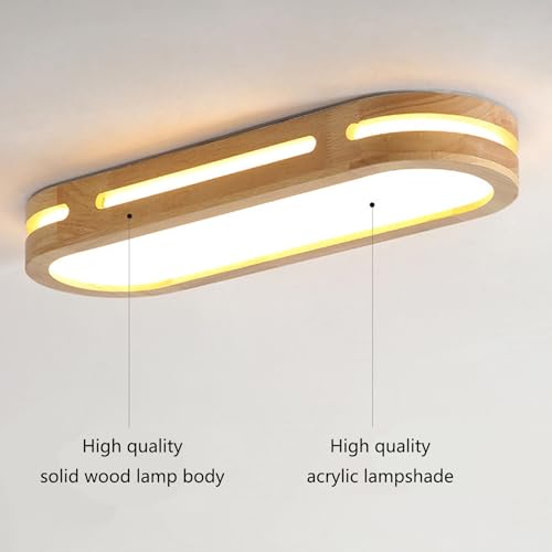 Plafonnier moderne intérieur LED bois avec télécommande 2700K-6500K - 4