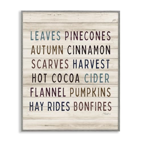 Rustic Autumn Activity List Grainy, 16 x 20 Inch Framed Giclée Print