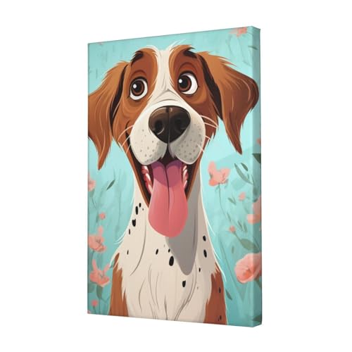 Impression sur toile HD finition galerie tableau de chien élégant 30x45