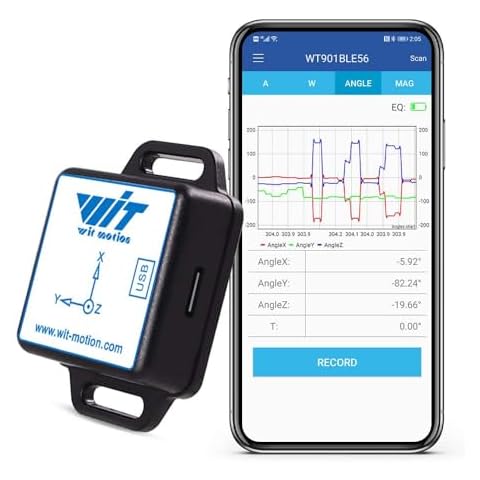 [Bluetooth 5.0 Accelerometer+Inclinometer] WT901BLECL MPU9250 High-Precision 9-axis Gyroscope+Angle(XY 0.2° Accuracy)+Magnetometer Compass with Kalman Filter, Low-Power 3-axis AHRS IMU Tilt Sensor Cover