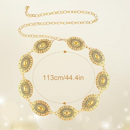 Bewudy Western Chain Belt, Women Boho Chain Belts Vintage Metal Waist Chains Belt for Women Dresses Jeans Adjustable2