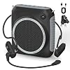 Wireless Voice Amplifier with Headset Microphone, Mini Portable Voice Amplifier for Teachers, Classroom, Fitness, Yoga, Tour Guides, Coaches, Speech, Elderly Outdoors-Black