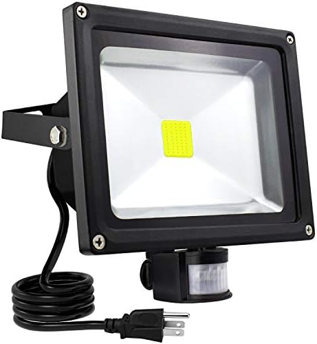 ASIGN Big Sale ! 50W Motion Sensor LED Flood Light, 6000K Daylight White, 6000lm(MAX), IP65 Waterproof Security Spotlight with PIR for Driveway Parking Lot - Black