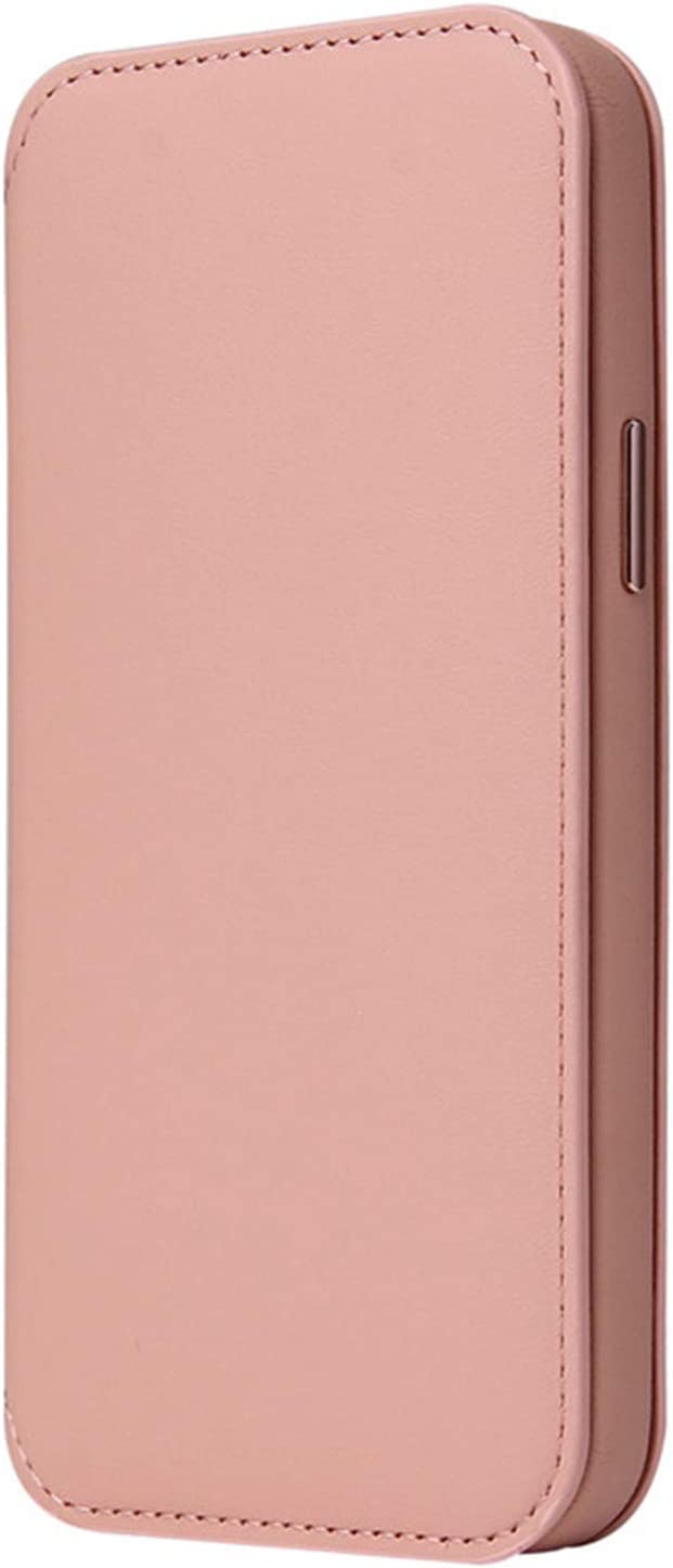 Étui en cuir pour iPhone 12 Pro Max rose housse rétro folio à clapet - 6