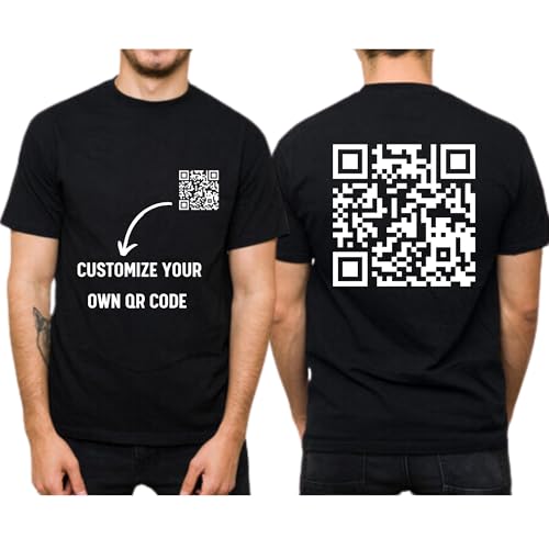 Customized QR Code Shirt - Custom Your Own Shirts - Funny QR Code T-Shirt - Custom Code Tee - Funny QR Code Shirt for Men Women Multi