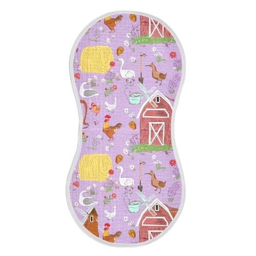 xigua Farm Chickens Baby Burp Cloths for Newborn Boys and Girls 1 Pack, Soft & Absorbent Cotton Baby Burp Cloth, Baby Washcloths, Newborn Towel, Burp Rags