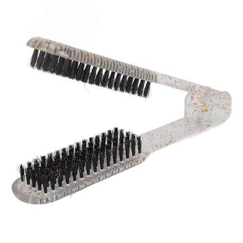 Plancha para el cabello Asixxsix con peine cepillo de doble cara, diseño hueco y transpirable para secado rápido, cepillo alisador con mango ergonómico y propiedades antiestáticas para uso profesional miniatura 1