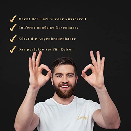 BartZart set di 3 forbici da barba, pinzette e