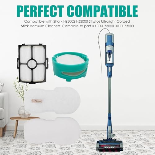 Image of HZ3002 Replacement Filter for Shark HZ3002 HZ3000 Stratos Ultralight Corded Stick Vacuum Cleaner, Replacement Cartridges for Shark HZ3000 HZ3002 Upright Vacuum Cleaner