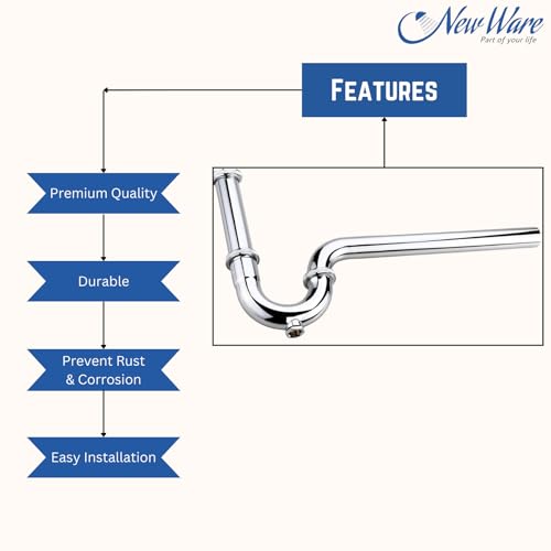 Image of NEW WARE Bottle Trap P Trap Type CP Chrome Plated for Bathroom and Kitchen Sink Drain