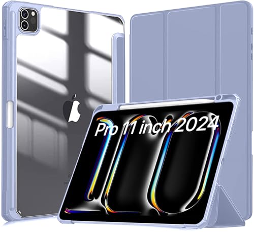 Robustrion for iPad Pro 11 inch M4 Cover Case 5th Generation (M4 2024) with [Pencil Holder] [Transparent Back] Hybrid Case Cover for iPad Pro 11 inch [Auto Sleep Wake Support] - Lavender (B0D42SGQJV) Amazon Price History, Amazon Price Tracker